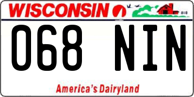 WI license plate 068NIN