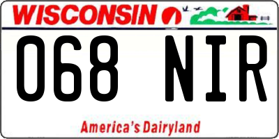 WI license plate 068NIR
