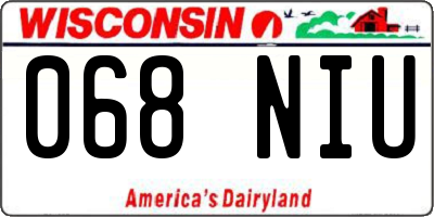 WI license plate 068NIU