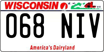 WI license plate 068NIV