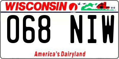 WI license plate 068NIW