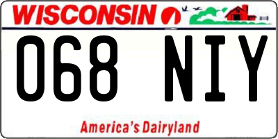 WI license plate 068NIY