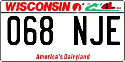 WI license plate 068NJE