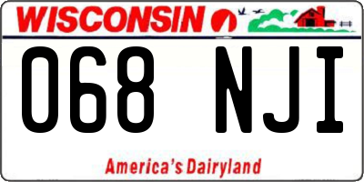 WI license plate 068NJI