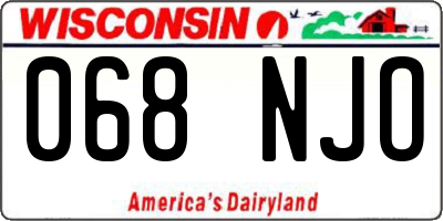 WI license plate 068NJO