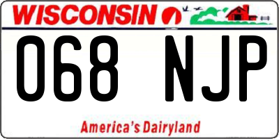 WI license plate 068NJP