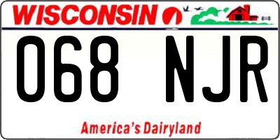 WI license plate 068NJR