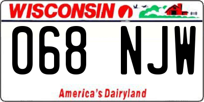 WI license plate 068NJW