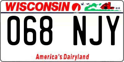 WI license plate 068NJY