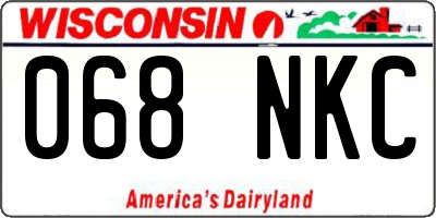 WI license plate 068NKC
