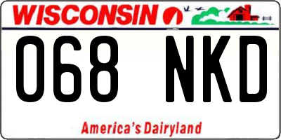 WI license plate 068NKD
