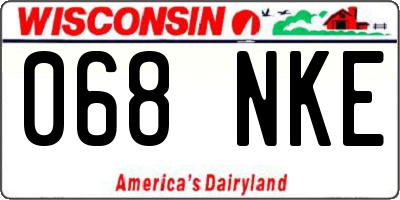WI license plate 068NKE
