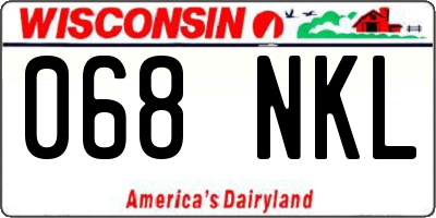 WI license plate 068NKL