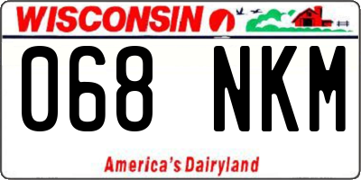 WI license plate 068NKM