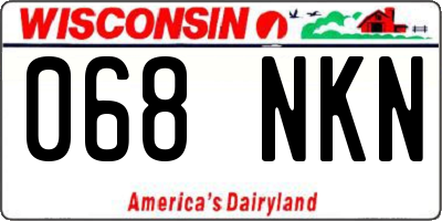 WI license plate 068NKN