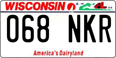 WI license plate 068NKR