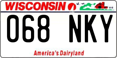 WI license plate 068NKY