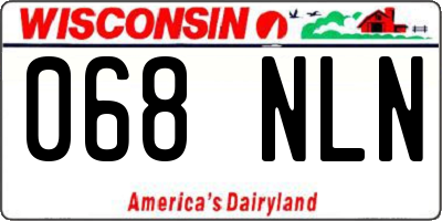 WI license plate 068NLN