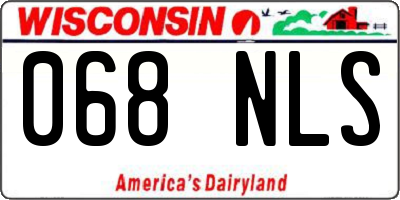 WI license plate 068NLS