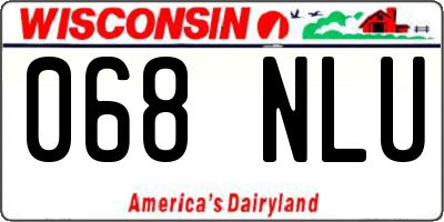 WI license plate 068NLU