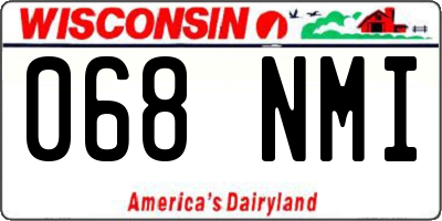 WI license plate 068NMI