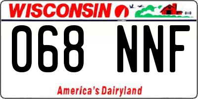 WI license plate 068NNF