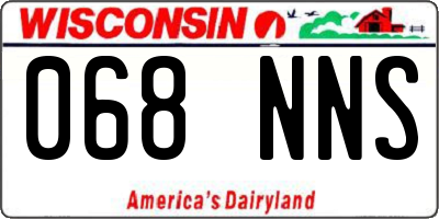 WI license plate 068NNS