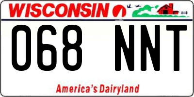 WI license plate 068NNT