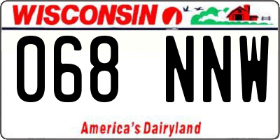 WI license plate 068NNW