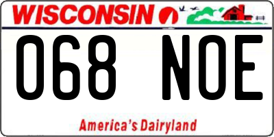 WI license plate 068NOE