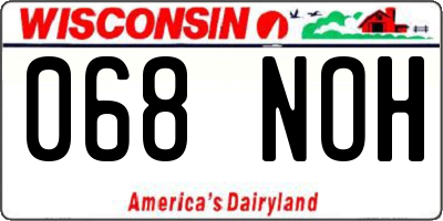 WI license plate 068NOH
