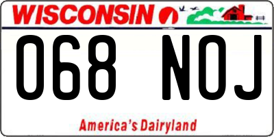 WI license plate 068NOJ