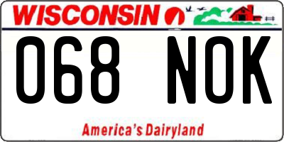 WI license plate 068NOK