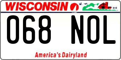 WI license plate 068NOL