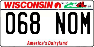 WI license plate 068NOM