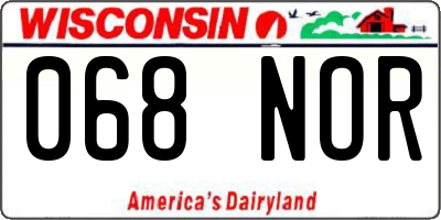 WI license plate 068NOR