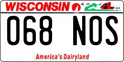 WI license plate 068NOS