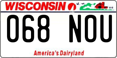 WI license plate 068NOU
