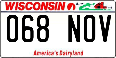 WI license plate 068NOV