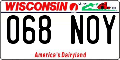 WI license plate 068NOY