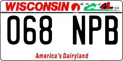 WI license plate 068NPB