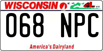 WI license plate 068NPC