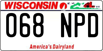 WI license plate 068NPD