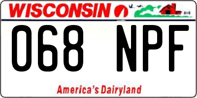 WI license plate 068NPF