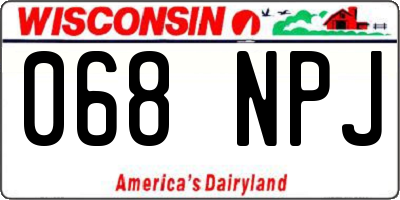 WI license plate 068NPJ
