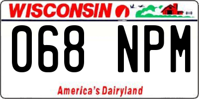 WI license plate 068NPM