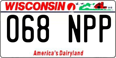 WI license plate 068NPP
