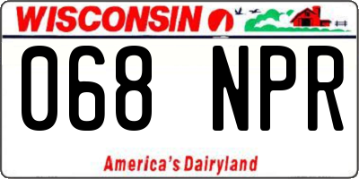 WI license plate 068NPR