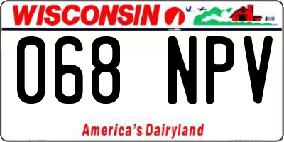 WI license plate 068NPV