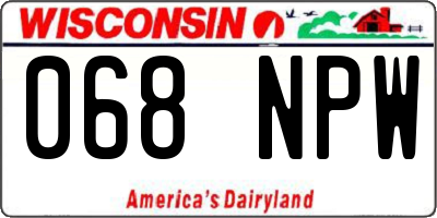 WI license plate 068NPW